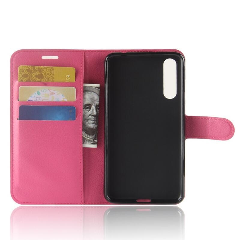 Tárca PU bőr tok a Huawei P20 Pro-hoz - rózsaszínű