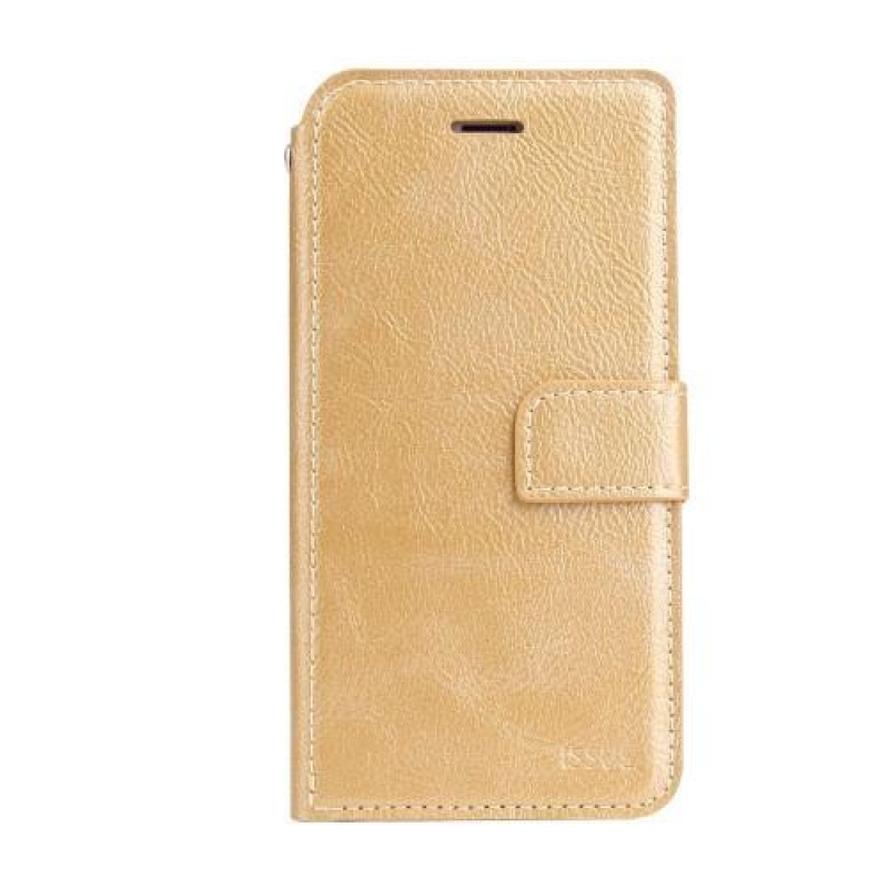 Tárca PU bőr tok iPhone 6 Plus és iPhone 6s Plus készülékhez - arany színben