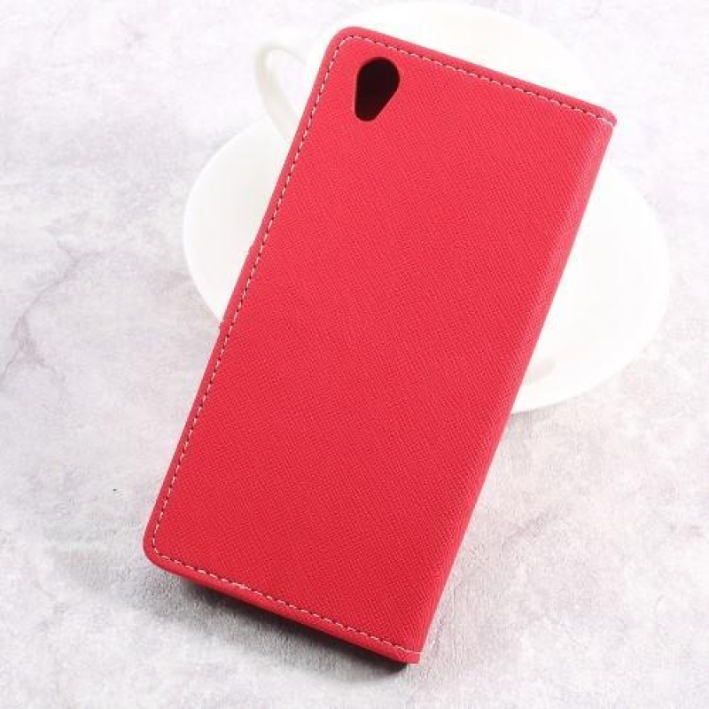 Tárca PU bőr tok Sony Xperia L1 - piros