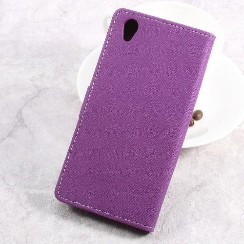 Tárca PU bőr tok Sony Xperia L1 - lila