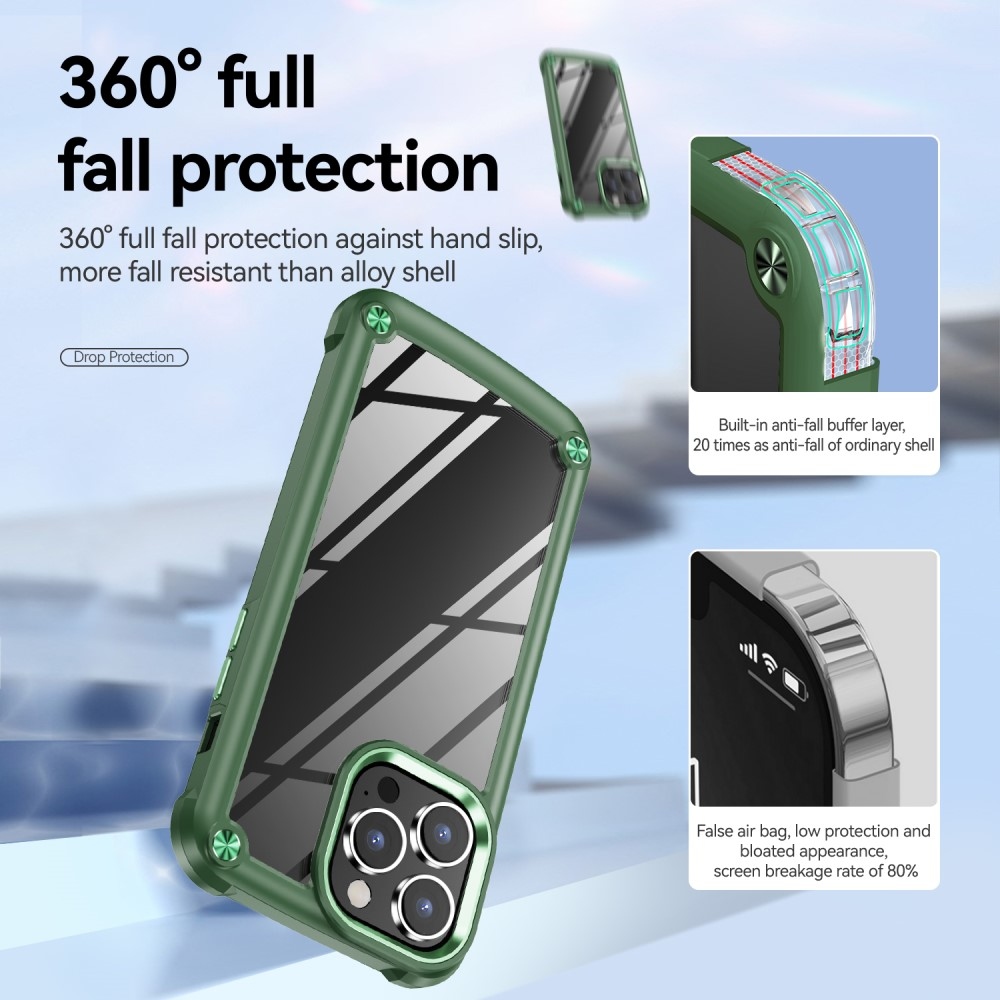 Gél tok fix hátlappal iPhone 15 Pro Max készülékhez - zöld