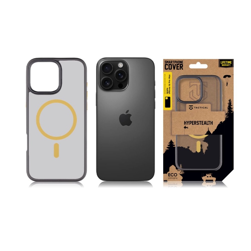 Taktikai MagForce Hyperstealth 2.0 borító iPhone 16 Pro Max készülékhez Fekete/sárga