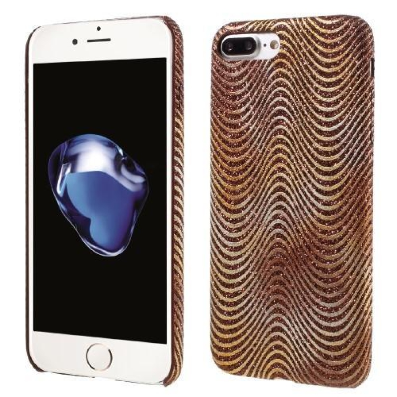 Hullámos műanyag tok iPhone 7 Plus és iPhone 8 Plus készülékhez - barna színben