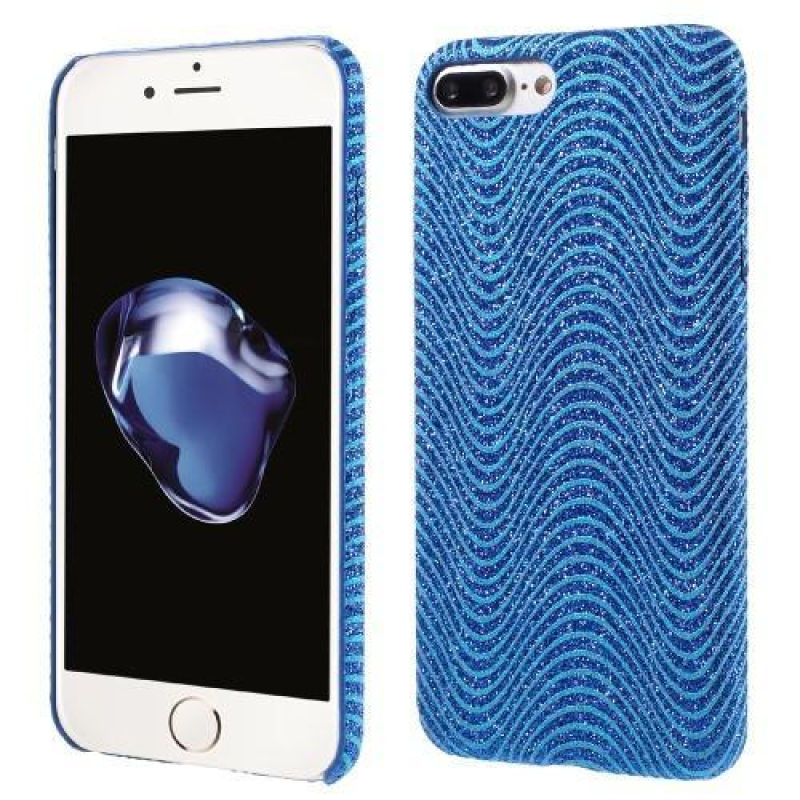 Hullámos műanyag tok iPhone 7 Plus és iPhone 8 Plus készülékhez - kék