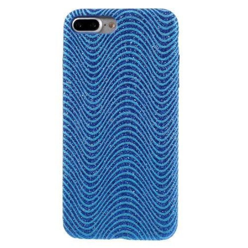 Hullámos műanyag tok iPhone 7 Plus és iPhone 8 Plus készülékhez - kék