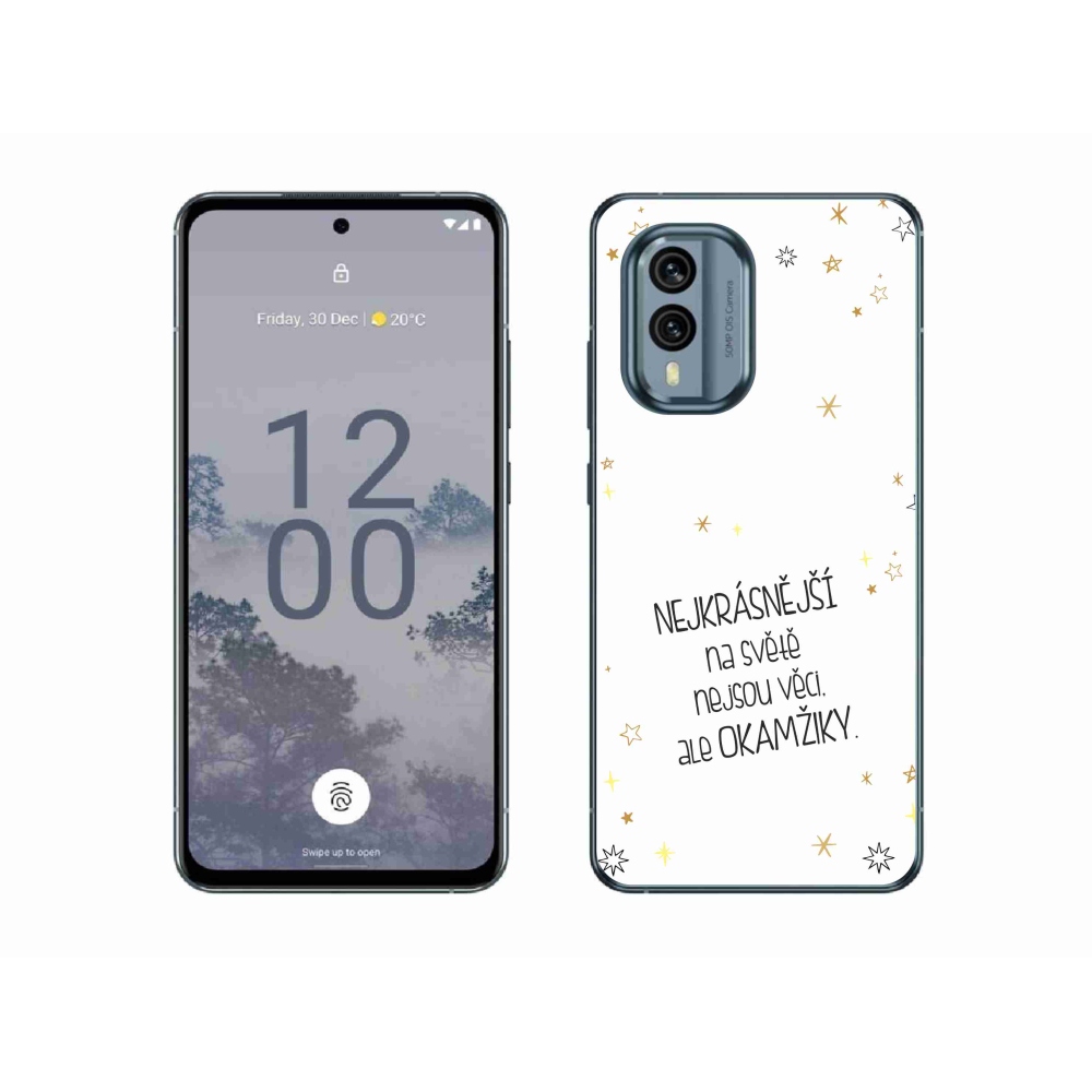 Zselés borítás mmCase a Nokia X30 5G készülékhez - idézem 4 fehér háttér