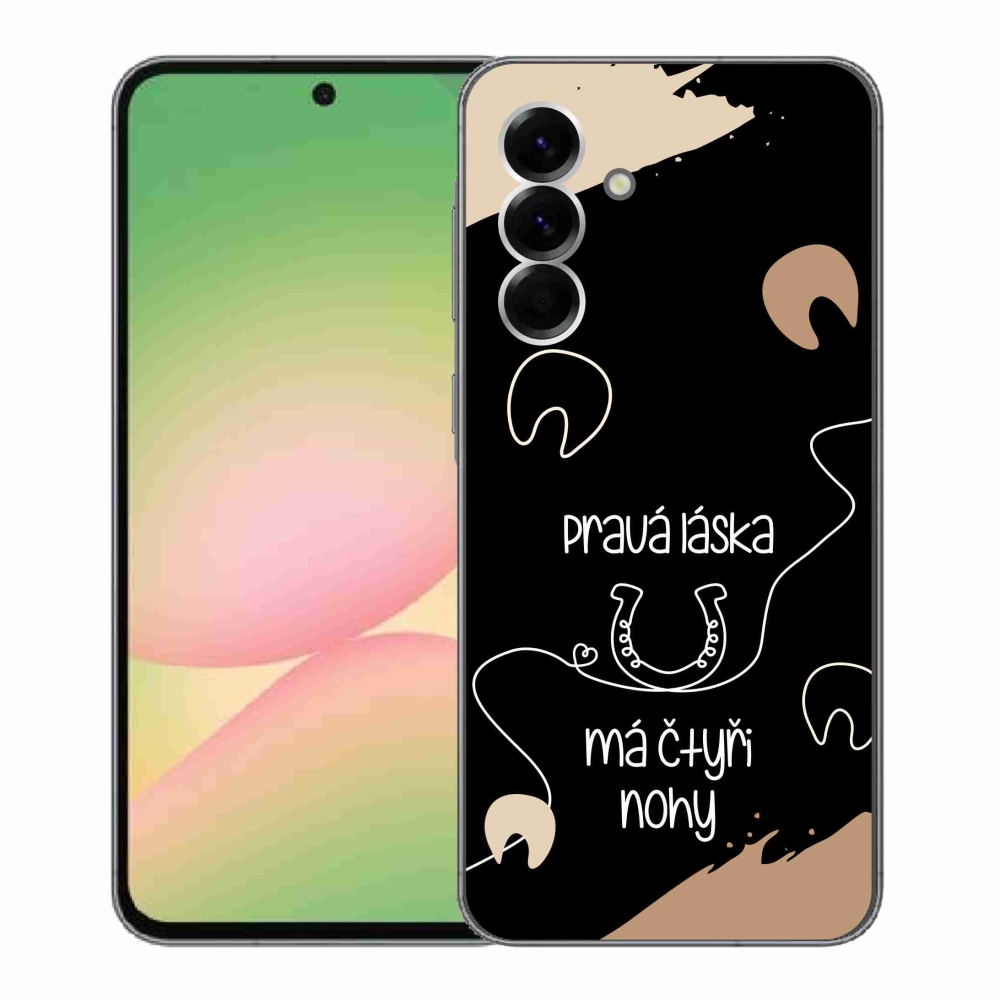 Gél borítás mmCase Samsung Galaxy A56 5G - ló motívum fekete háttérrel