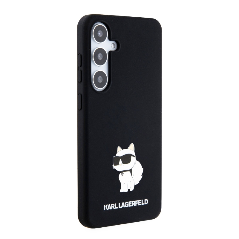 Karl Lagerfeld Folyékony szilikon Choupette NFT hátlap Samsung Galaxy S24+ fekete