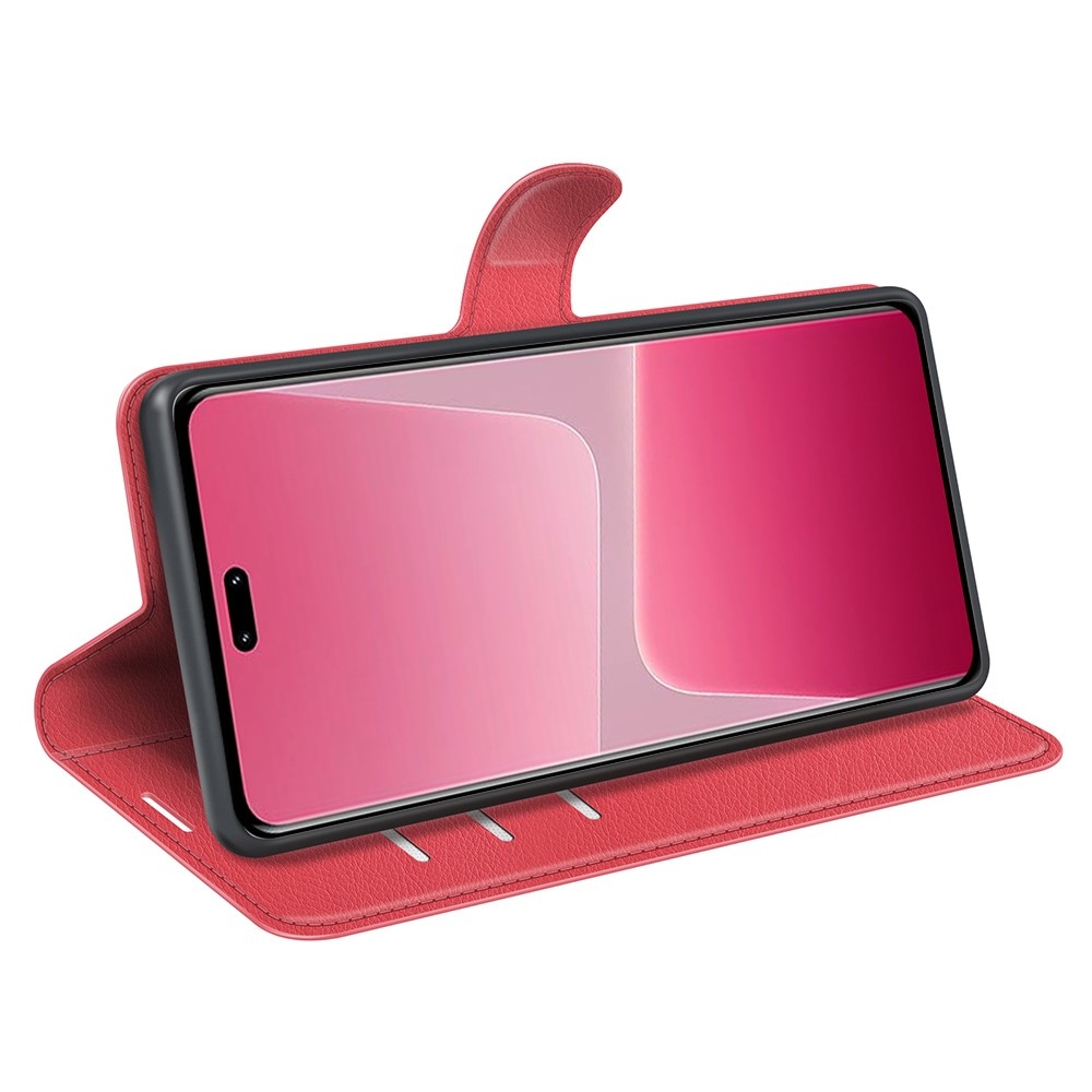 Litchi könyv tok Xiaomi 13 Lite-hoz - piros