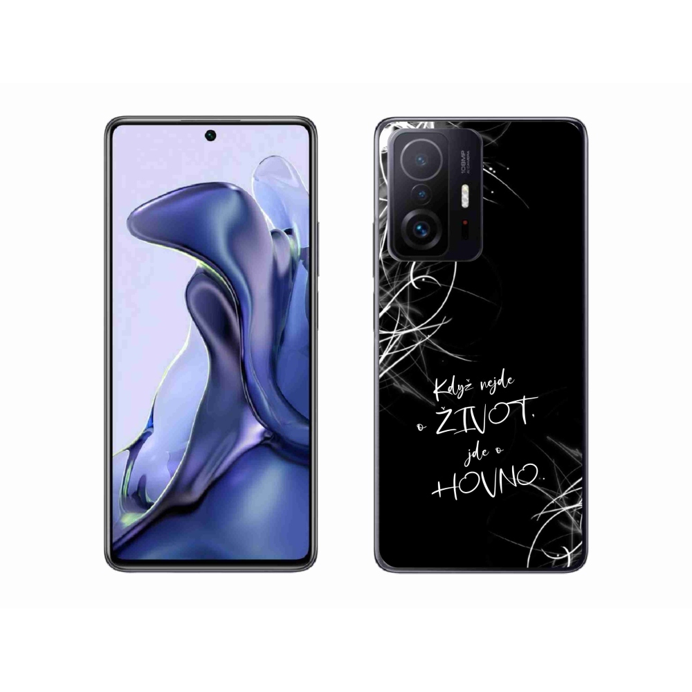 Gél borító mmCase a Xiaomi 11T-hez - vicces szöveg 16 fekete háttérrel