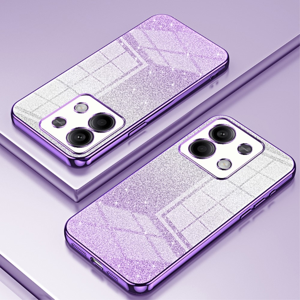 Vágott zselés csillogó tok a Xiaomi Redmi Note 13 5G-hez - lila
