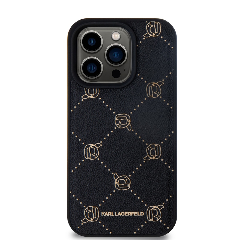Karl Lagerfeld PU Karl Heads mintás Magsafe hátlap iPhone 15 Pro Max fekete színű hátlaphoz