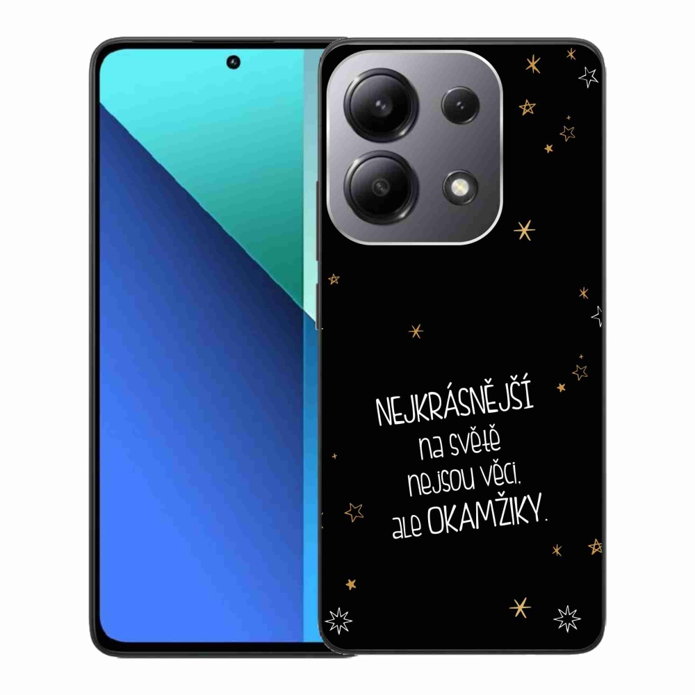 Gél borító mmCase a Xiaomi Redmi Note 13-hoz - idézet 4 fekete háttérrel
