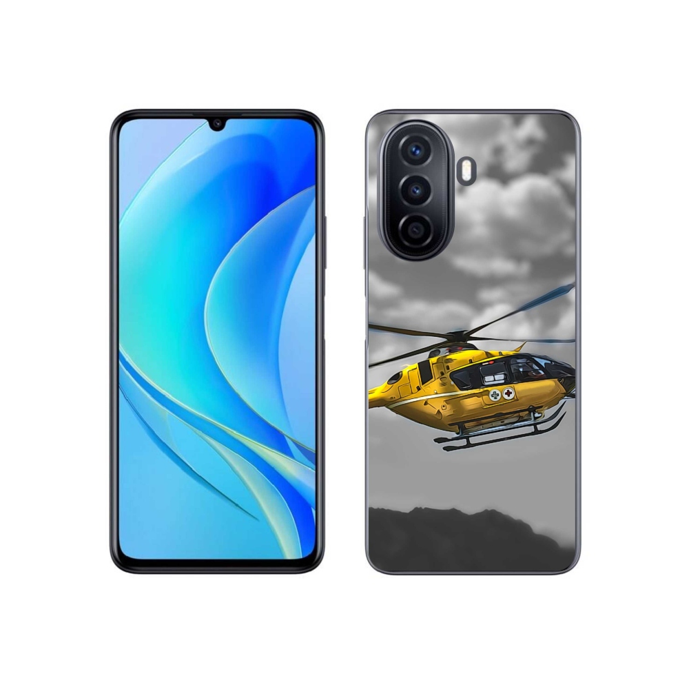 Gél borítás mmCase a Huawei Nova Y70 készülékhez - sárga helikopter