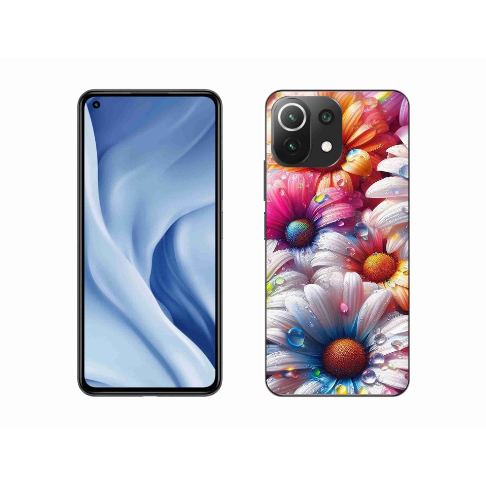 Gél borítás mmCase a Xiaomi 11 Lite 5G NE számára - színes margaréták