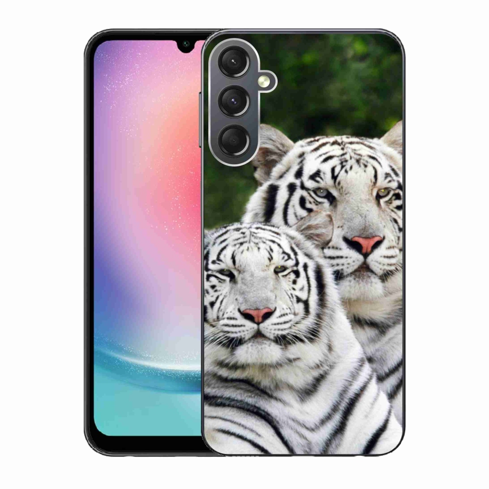 Gél tok mmCase Samsung Galaxy A24 készülékhez - fehér tigrisek