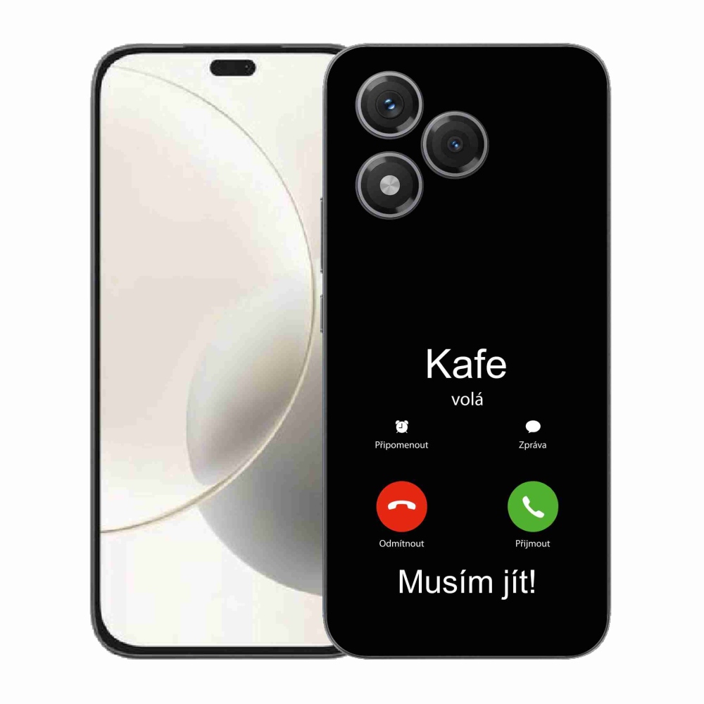 Zselés borító mmCase a Honor 400 Lite készülékhez - kávé hívások fekete háttérrel