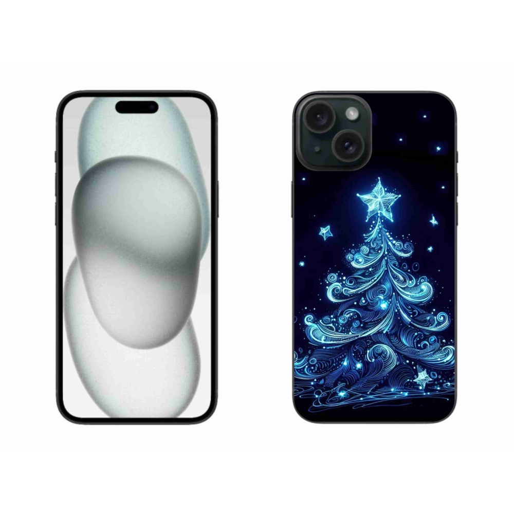 Gél borítás mmCase iPhone 15 Plus készülékhez - neon karácsonyfa 4