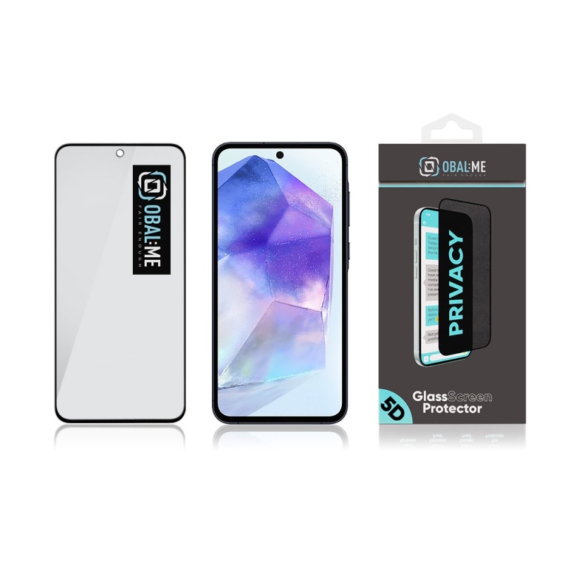 CSOMAG:ME Privacy 5D edzett üveg Samsung Galaxy A55 5G Fekete