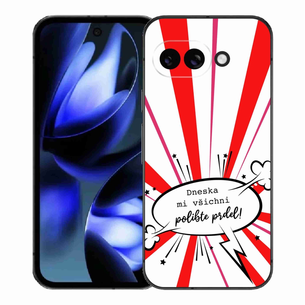 Gél borítás mmCase a Google Pixel 9a számára - vicces szöveg 15 fehér háttér