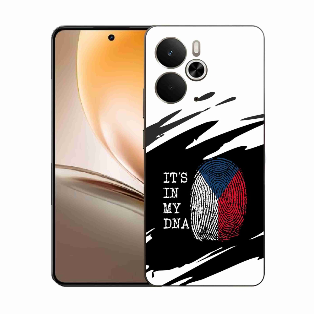 Gél borítás mmCase a Realme 14 5G-n - zászlós ujjlenyomat fekete és fehér háttérrel