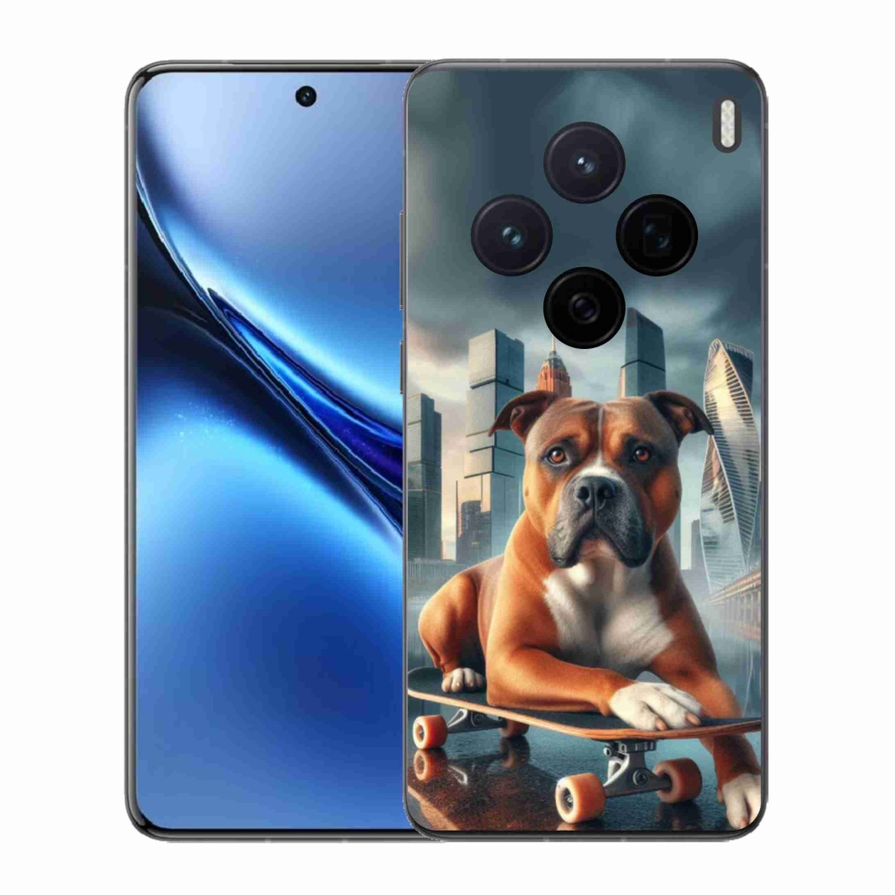 Zselés borítás mmCase a Vivo X200 5G-hez - kutya gördeszkán