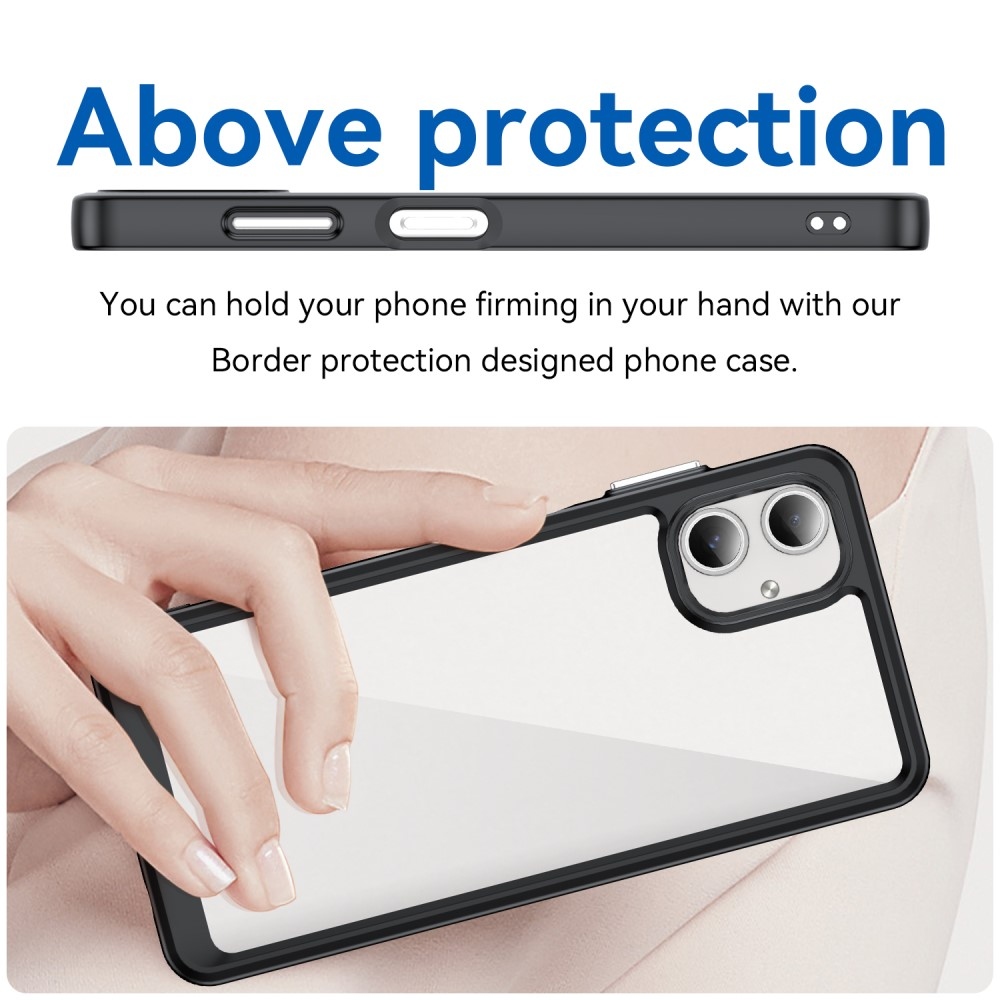 Gél tok fix hátlappal Samsung Galaxy A06 4G készülékhez - fekete