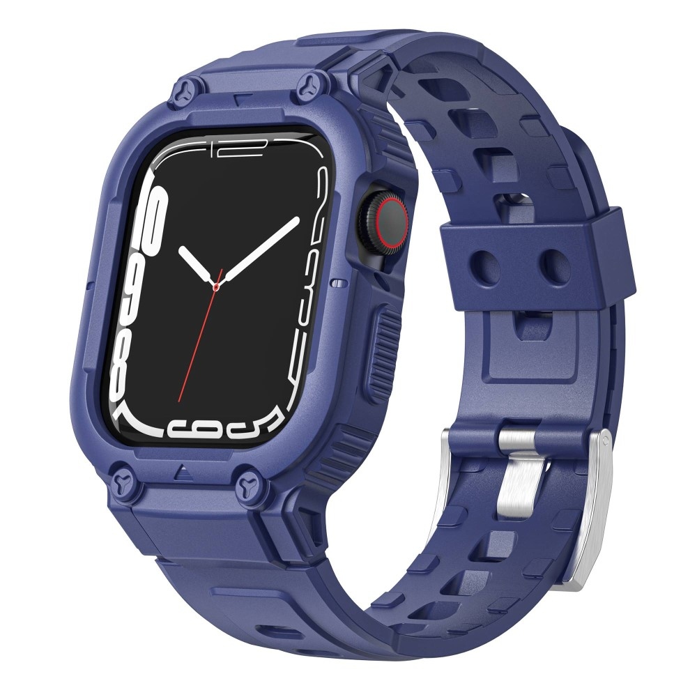 Cseppálló szilikon tok szíjjal Apple Watch Ultra 49mm készülékhez - kék