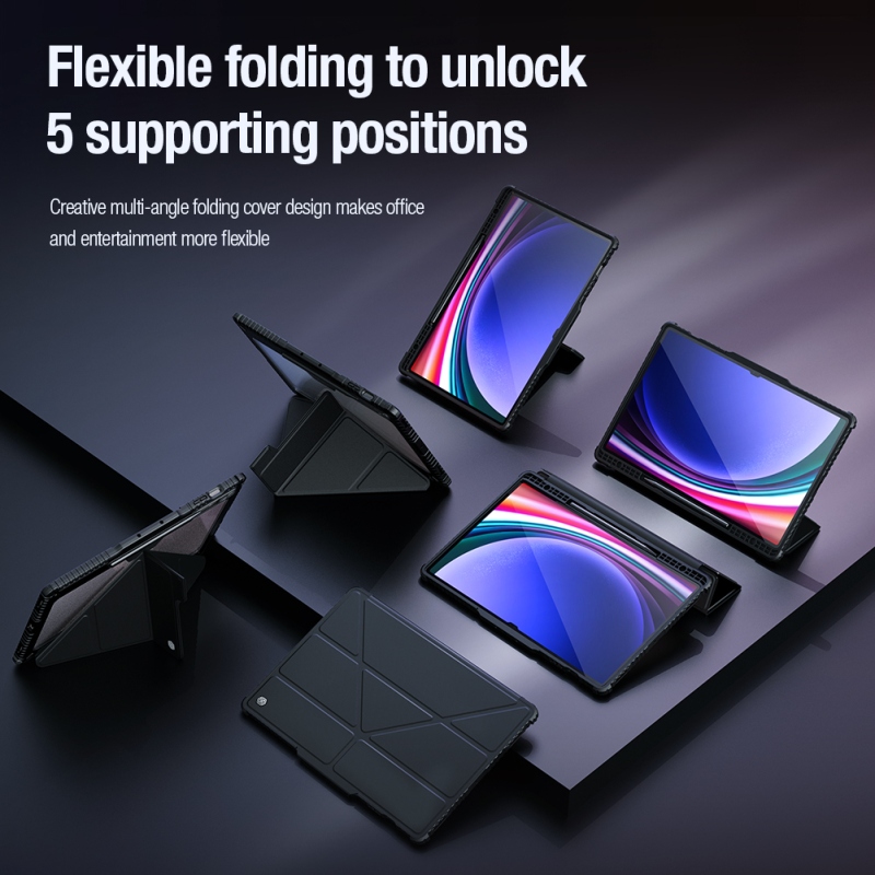 Nillkin Bumper PRO Védő állvány tok többszögű Samsung Galaxy Tab S9 Ultra Fekete