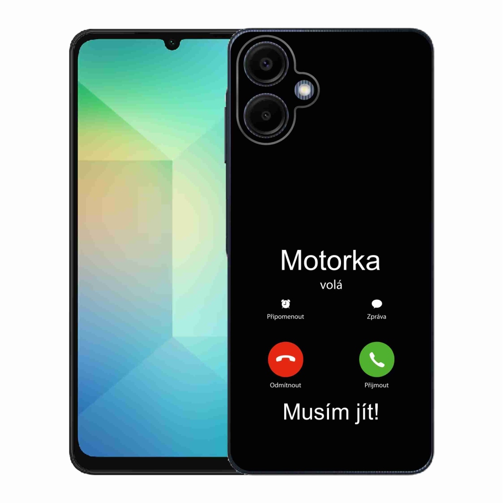 Gél borító mmCase Samsung Galaxy A06 4G - motoros hívások fekete háttérrel