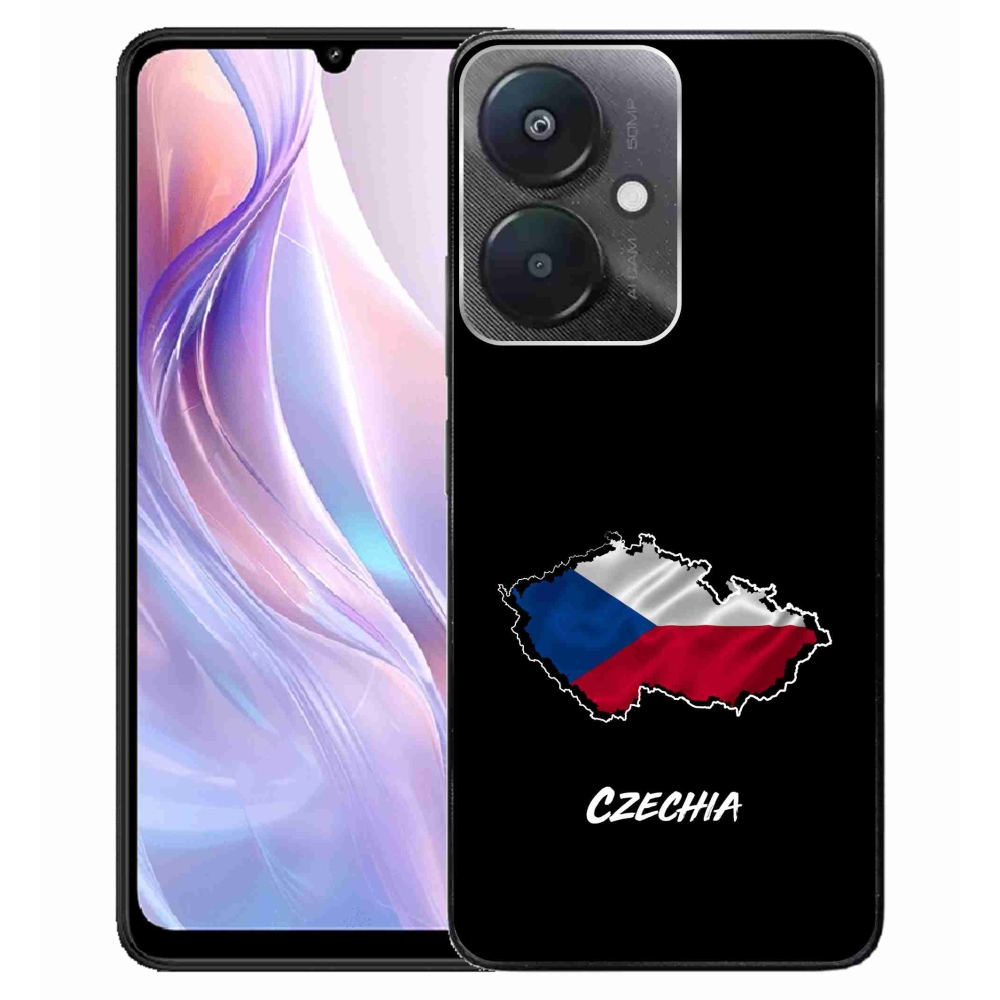 Gél borító mmCase a Xiaomi Redmi 13C 5G - Csehország fekete háttérrel