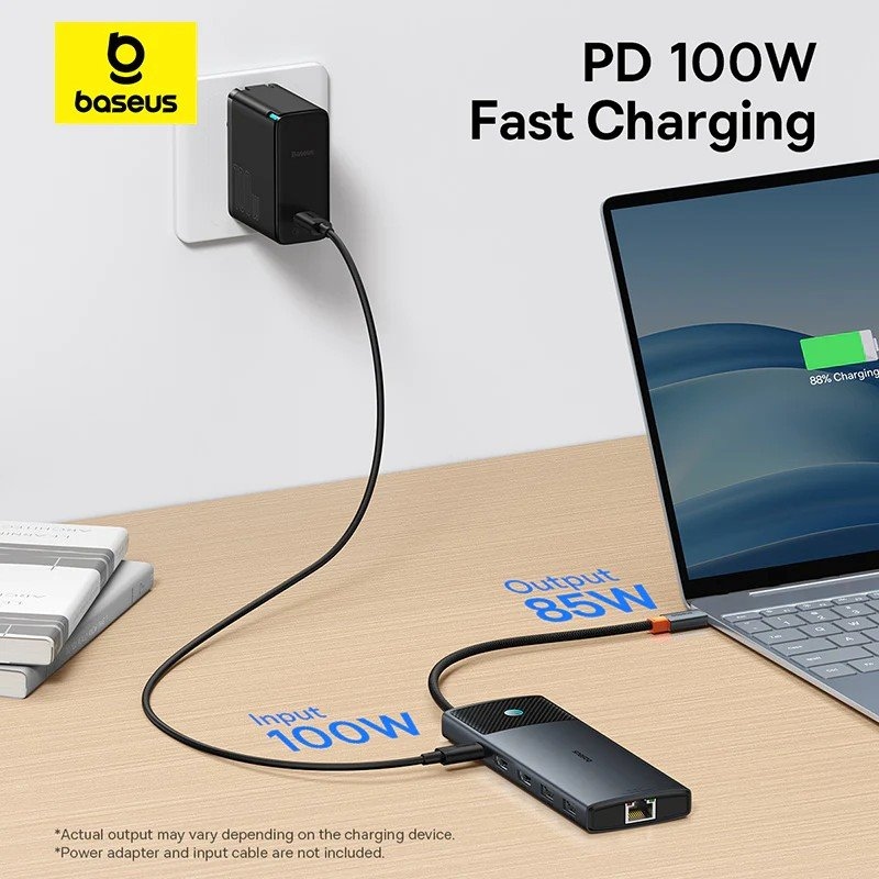 Baseus Metal Gleam II sorozat 10v1 USB-C HUB dokkolóállomás Cosmic Black