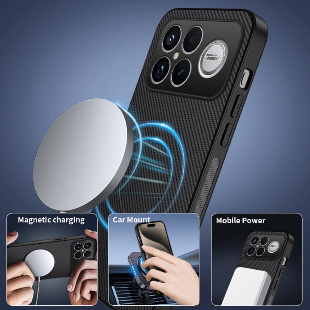 WLF zselés tok fix hátlappal és MagSafe a Xiaomi Poco F8 Ultra 5G számára - fekete