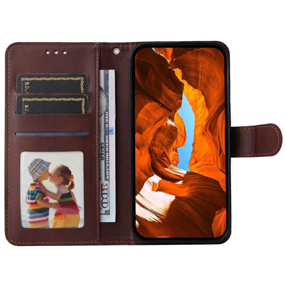 Vivo Y29s 5G - barna színű könyvtáska a Vivo Y29s 5G-hez