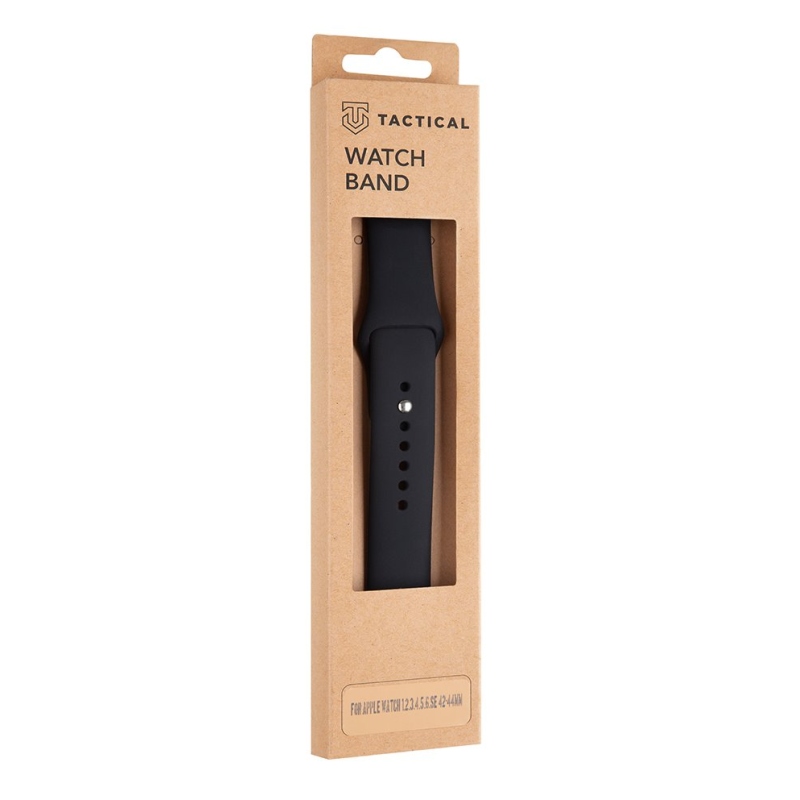 Tactical 488 Szilikon szíj Apple Watch 1/2/3/4/4/5/6/7/8/9/SE 42/44/45mm-es órához Fekete