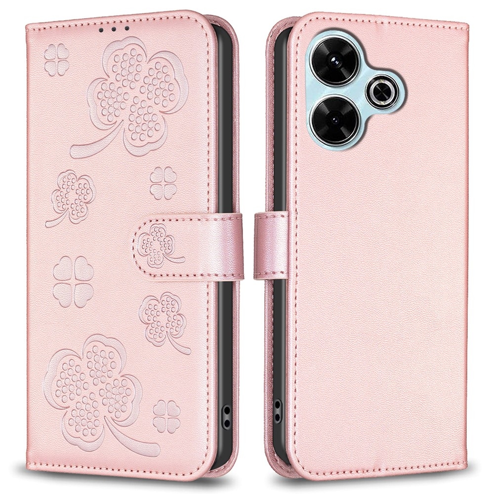 Clover könyv tok Xiaomi Redmi 13 4G/Poco M6 4G - rózsaarany