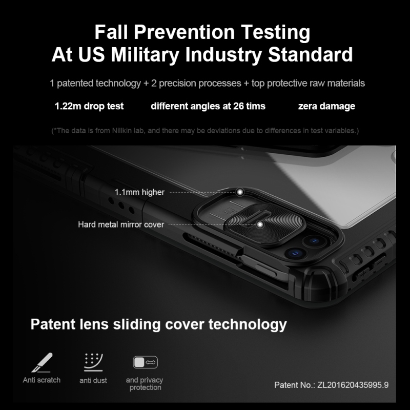 Nillkin Bumper Link billentyűzet tok (háttérvilágításos verzió) iPad Pro 13 2024 Fekete