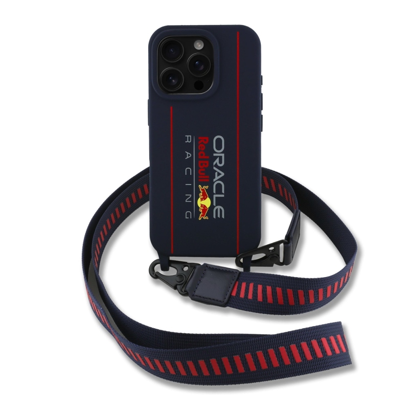 Red Bull szilikon függőleges logó MagSafe hátlap + keresztpánt iPhone 16 Pro tengerészgyalogsághoz + keresztpánt