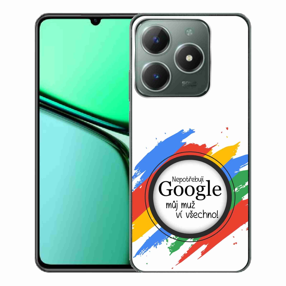 Gél borító mmCase a Realme C61-en - az ember mindent tud fehér háttérrel