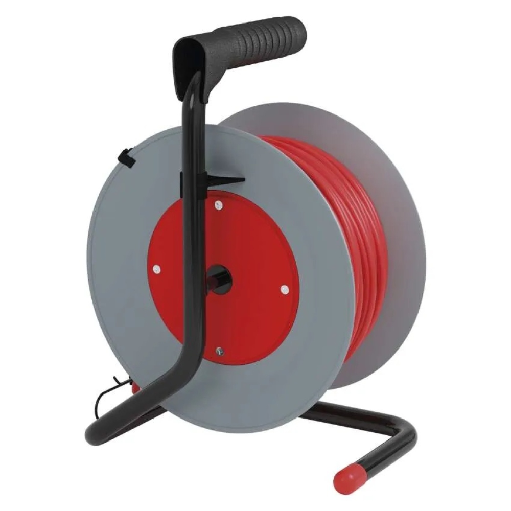 Hosszabbító kábel dobon 15 m / 4 aljzat / piros / PVC / 230 V / 1 mm2