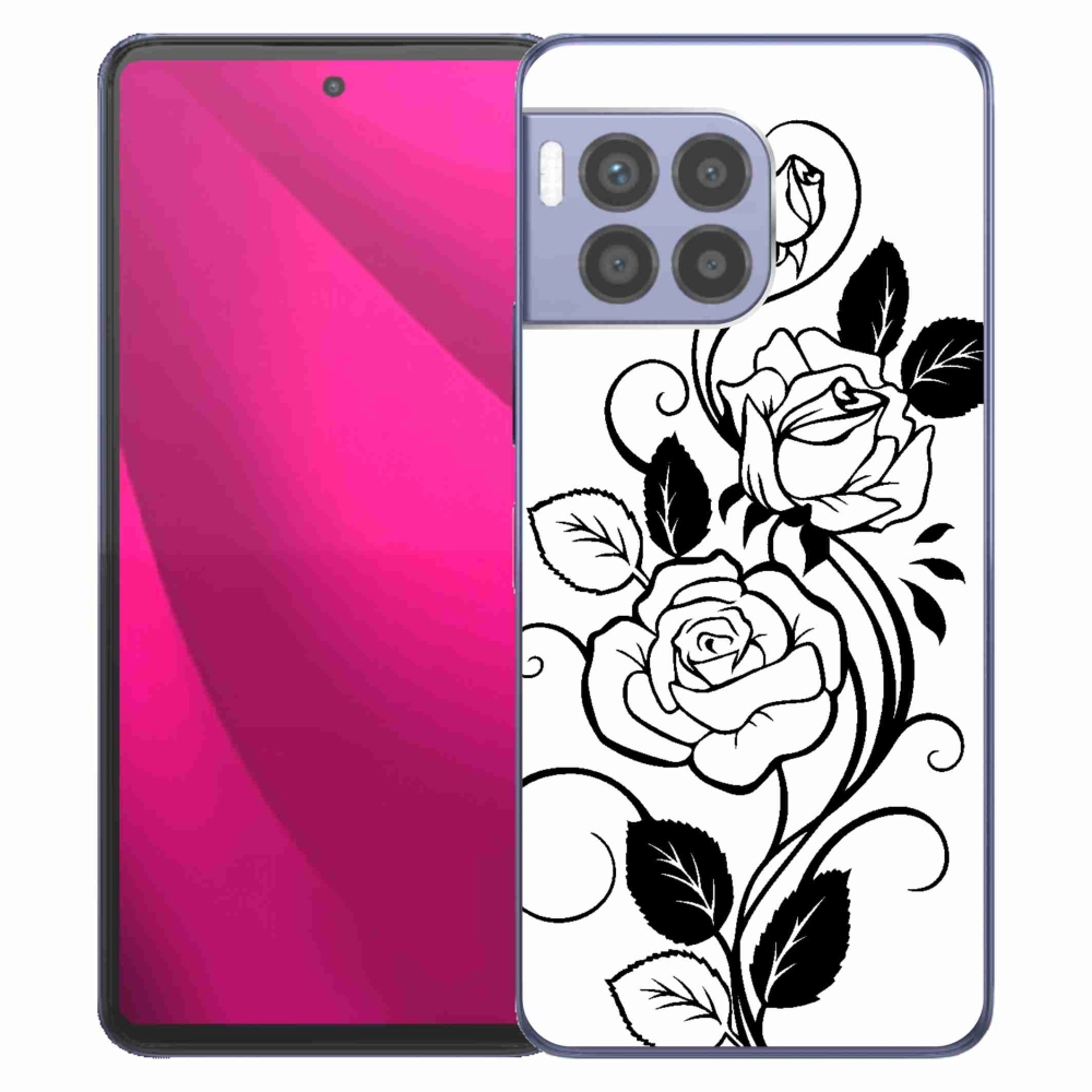 Zselés borítás mmCase a T-Mobile T Phone 2 Pro készülékhez - fekete-fehér rózsa