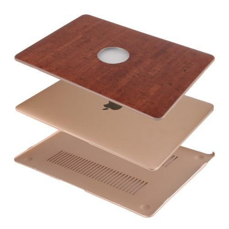 Woody műanyag tok PU bőrrel MacBook Air 13.3 - barna színben