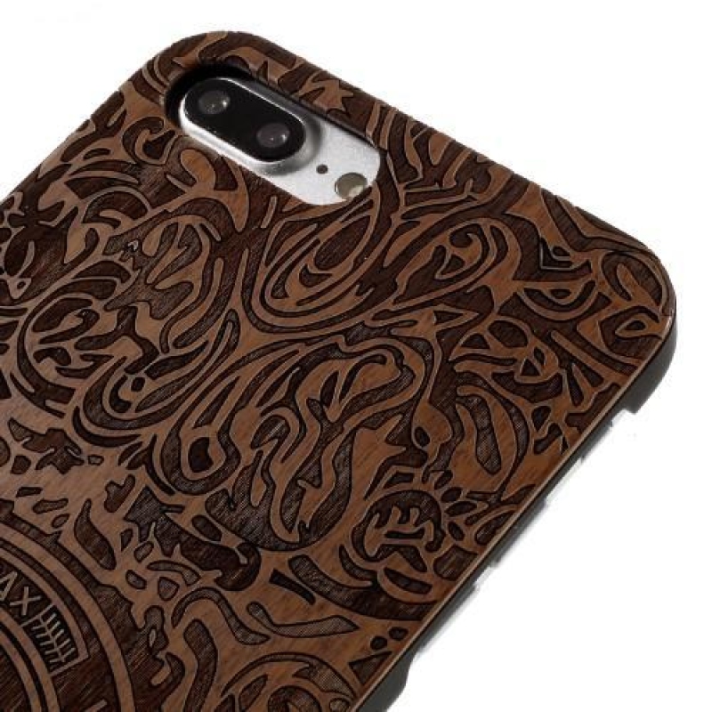Fás műanyag tok fából készült hátlappal és égetett motívummal iPhone 7 Plus és iPhone 8 Plus készülékhez - benedict