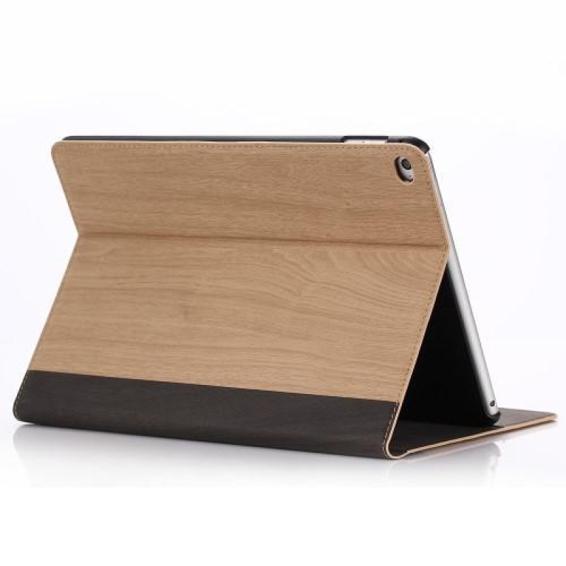 Woody PU bőr tok iPad Air 2 készülékhez - világosbarna