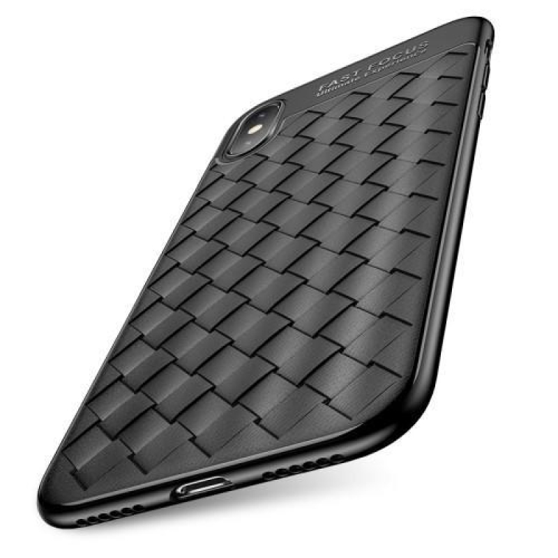 Szövött zselés tok textúrával iPhone X készülékhez - kék