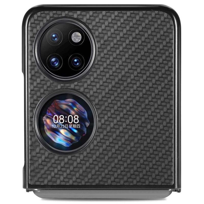 Szövött, texturált műanyag borítás a Huawei P50 Pocket készülékhez - fekete