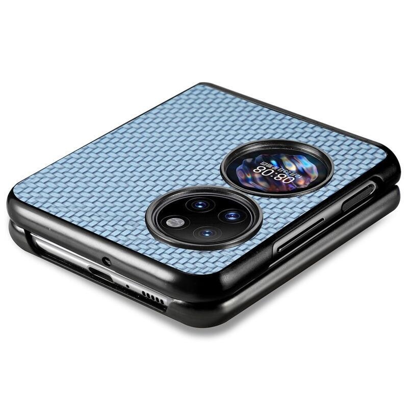 Szövött, texturált műanyag borítás a Huawei P50 Pocket készülékhez - kék