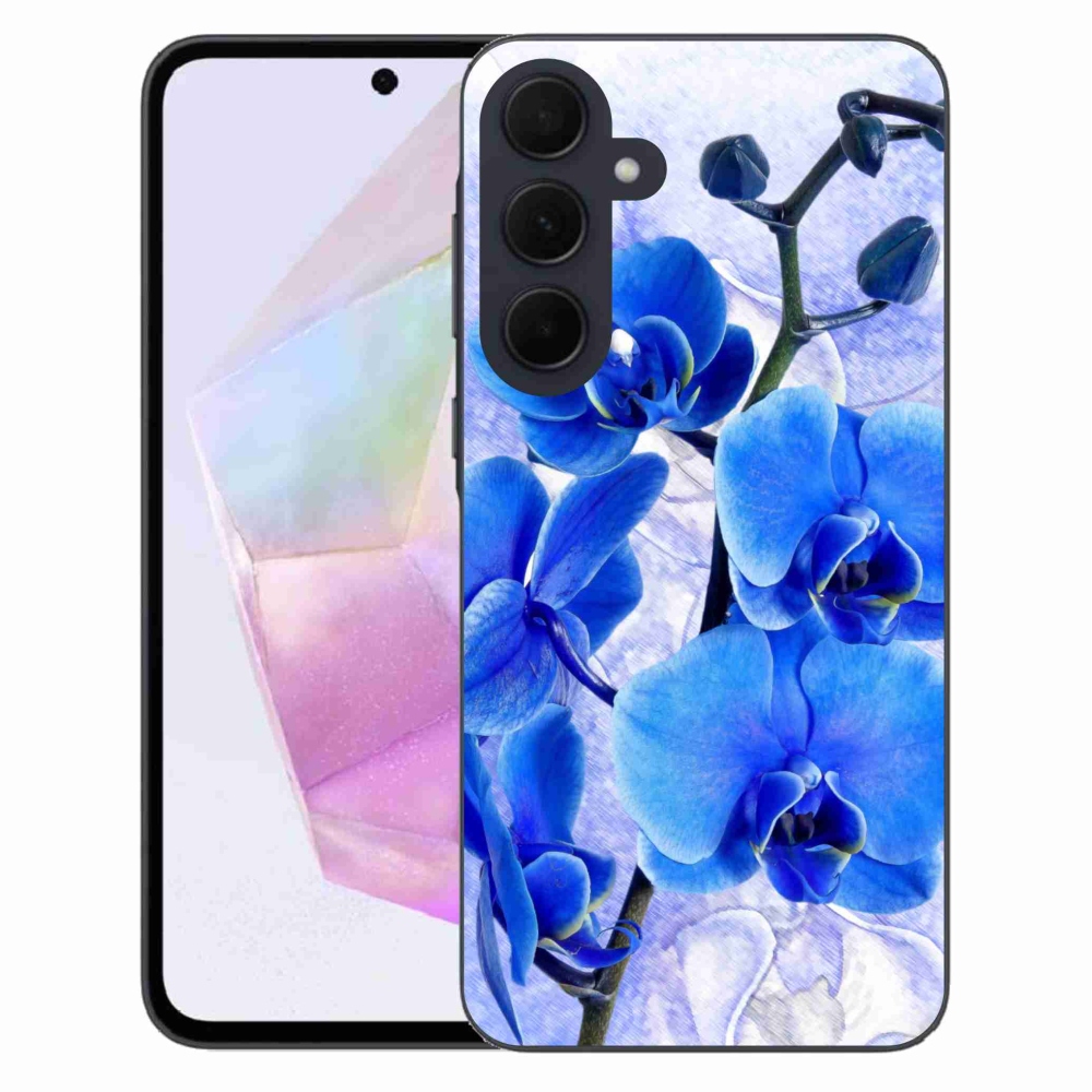 Gél védőhuzat mmCase Samsung Galaxy A35 5G - kék virágok
