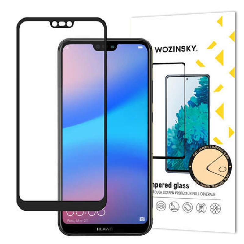 Wozinsky teljes képernyős edzett üveg a Huawei P20 Lite-on - fekete