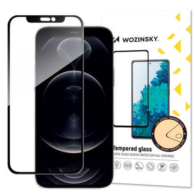 Wozinsky teljes képernyős edzett üveg iPhone 14 Plus/13 Pro Max készülékhez - fekete